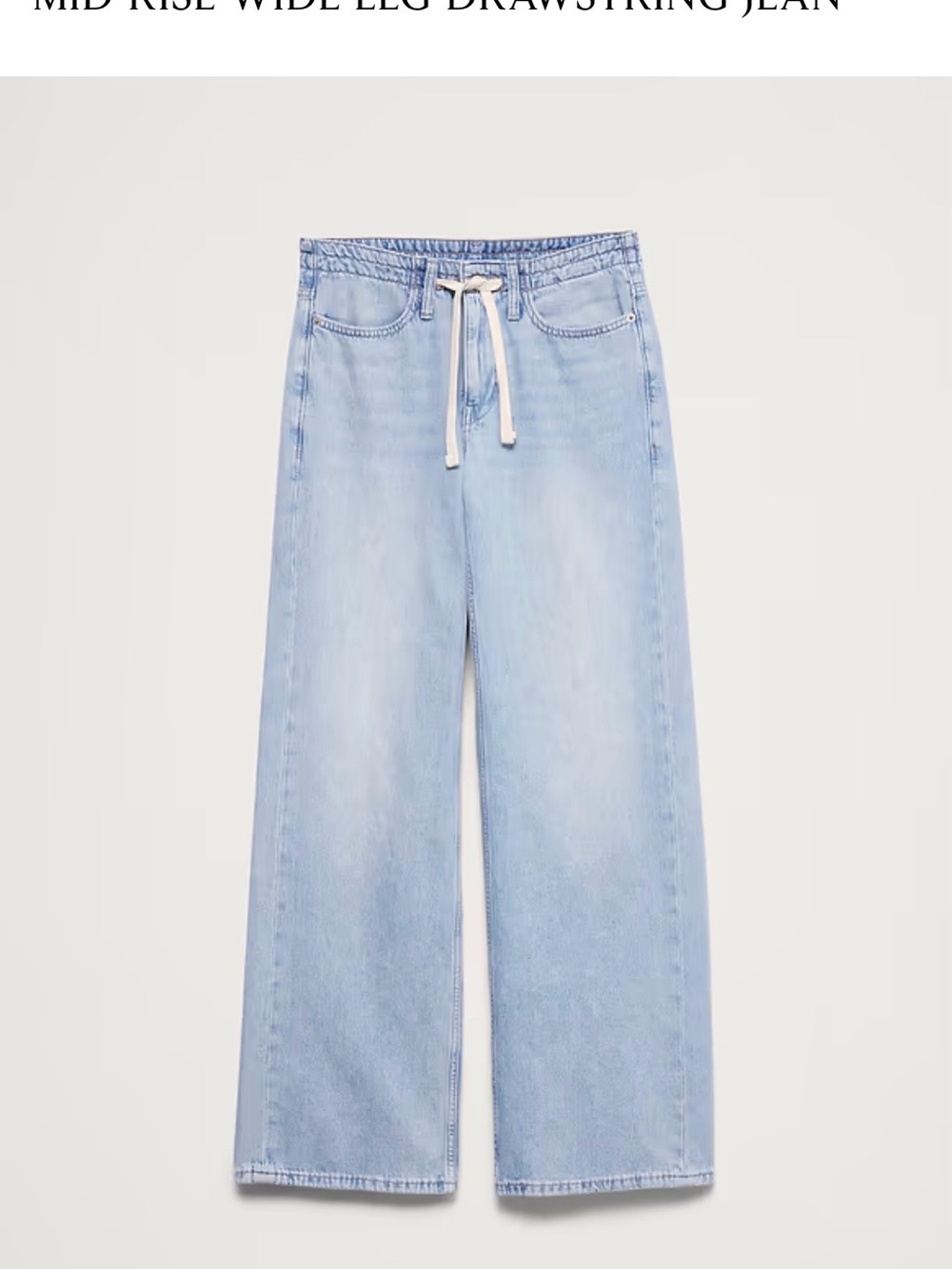 Banana Republic Light Blue Wide Leg Drawstring Jeans